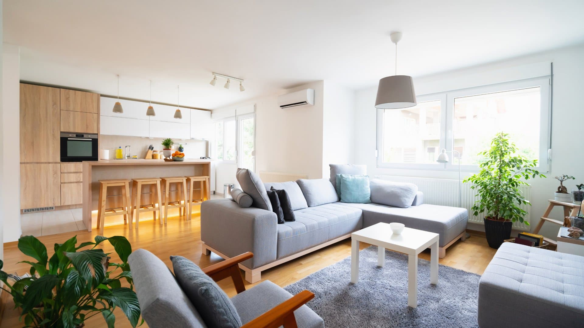 Open concept living and kitchen remodel by Mastaba Renovations